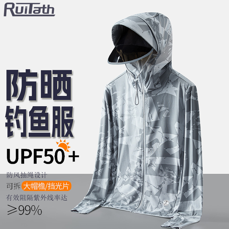 Ruitath Ice Silk Sun Protection Clothing for Men, Summer Thin Style, Uv Protection, Breathable, Outdoor Fishing Camouflage Sun Protection Clothing Ruitath Ice Silk Sun Protection Clothing for Men, Summer Thin Style, Uv Protection, Breathable, Outdoor Fishing Camouflage Sun Protection Clothing