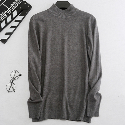 Áo len cổ cao nửa mùa thu nam mùa đông và áo len cashmere dày mới kích thước lớn áo len chui đầu dài tay đan quần áo thể thao
