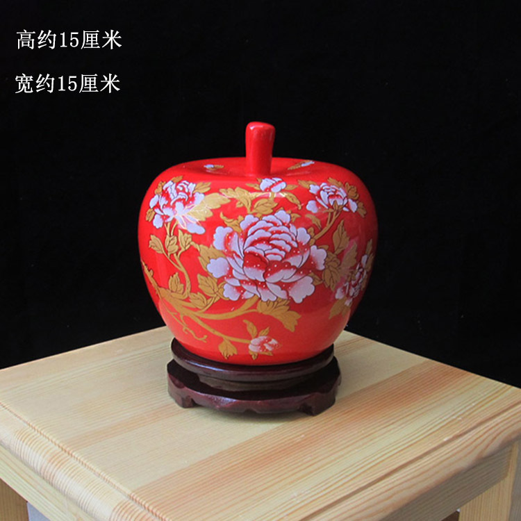 Wedding Decorations Jingdezhen Ceramics Peace and Safety Chinese Red Vase Newlywed Living Room Red Home Crafts