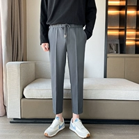 Темно -серые укороченные брюки K6