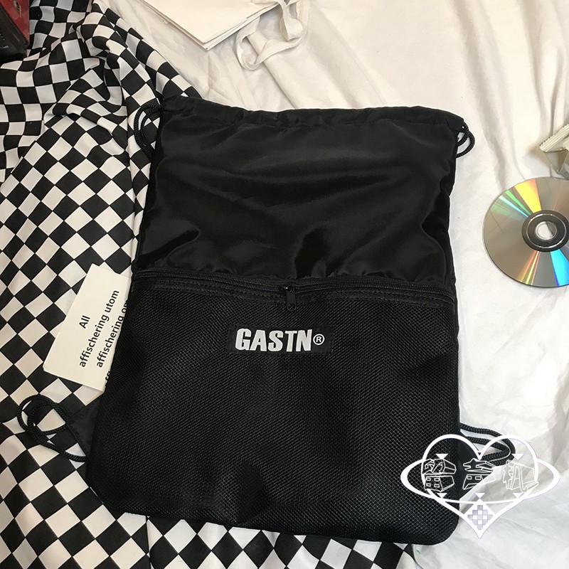 GASTN tự làm nhãn lưới nylon dây rút mùa hè ba lô túi đeo vai mát mẻ đường phố 蹦 di nam và nữ ba lô balo laptop zipit