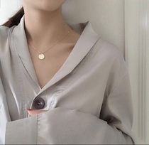 The simpler the better to see the small round sheet very thin chain pneumatic choker minimalist necklace neck chain ornaments women