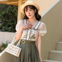 Xu Jiao Weave Feather Set (Feng Mei Suzuka) New Summer 2022 Daily Improvement Han Element Dress