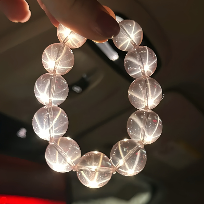 Real 9A Grade Natural Mozambique Six-Pointed Star Pink Crystal Bracelet for Women, Hibiscus Pink Bracelet, Gift for Best Friend Real 9A Grade Natural Mozambique Six-Pointed Star Pink Crystal Bracelet for Women, Hibiscus Pink Bracelet, Gift for Best Friend