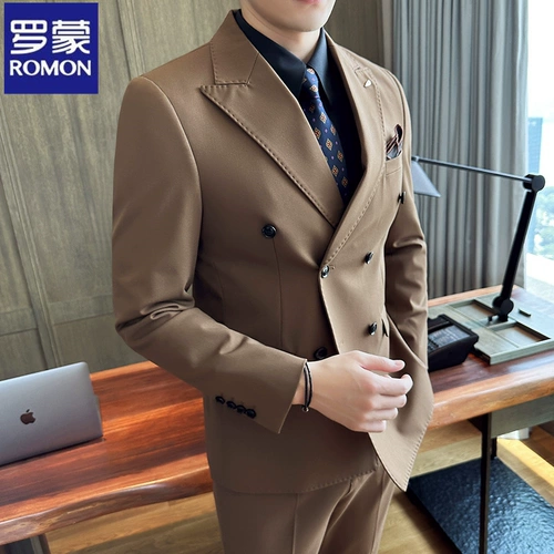 Комплект, мужской классический костюм в английском стиле для отдыха, в британском стиле, изысканный стиль