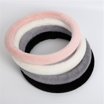 Winter warm steering wheel cover short rabbit fur car cover short plush unisex winter cover new car supplies