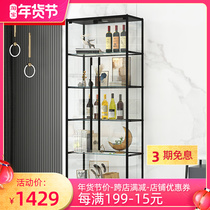 Metal wine cabinet display cabinet against the wall Modern minimalist display cabinet Lego collection cabinet living room household wine cabinet