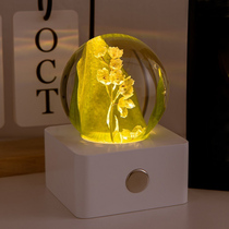 Lily of the Valley Forever Flower Night Light real flower crystal ball creative bedroom bedside sleep lamp female birthday gift Christmas