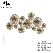 Postmodern Light Lavish Hotel Lobby Hang Accessories Creative Stainless Steel Pure Copper Living-room Round Gold Jade Tour Silk Decoration Pendant