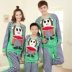 Mùa xuân và mùa thu Cotton Kích thước lớn Tay áo dài Cha mẹ Phim hoạt hình Mẹ và con Nữ Quần áo gia đình Nam và nữ Cặp đôi Dịch vụ tại nhà