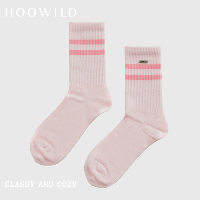 Hoowild Golf Sports Striped Mid-Calf Socks