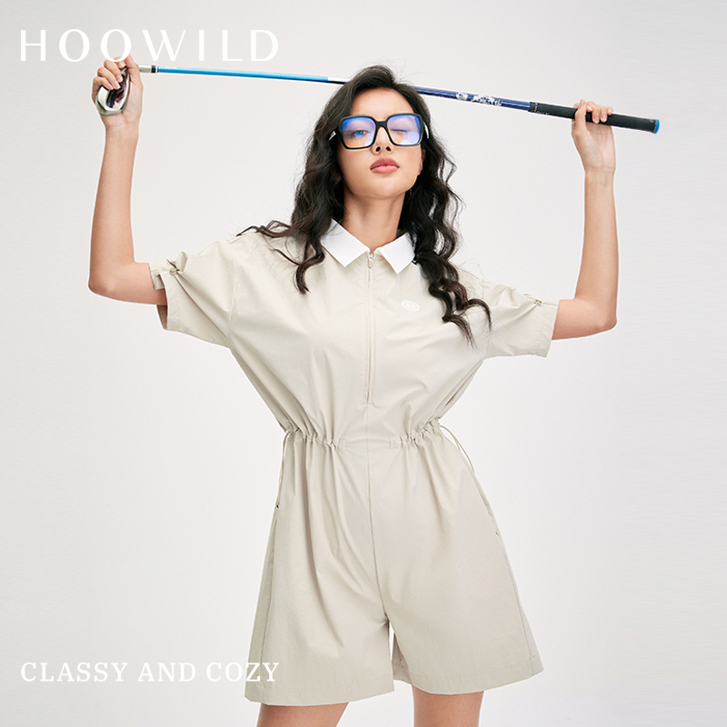 Hoowild One-Piece Multi-Wear Golf Jumpsuit with Waist and Sleeve Adjustment