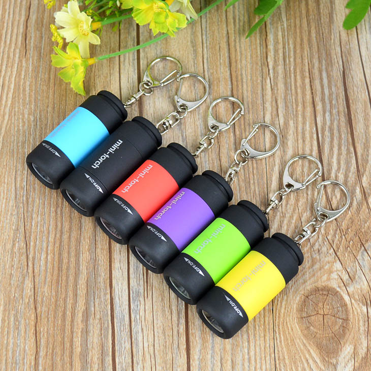 Super Bright Mini Flashlight USB Rechargeable Cuff Type Key Button Small Hand Electric LED Bright Light Waterproof Portable-Taobao