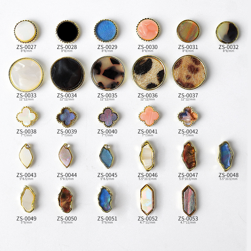 New Leopard Print Mother-Of-Pearl Circle Four-Leaf Clover Nail Art Accessories Trendy Irregular Hexagon Nail Decorations New Leopard Print Mother-Of-Pearl Circle Four-Leaf Clover Nail Art Accessories Trendy Irregular Hexagon Nail Decorations