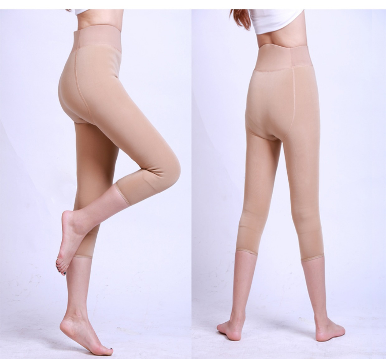 Mùa thu và mùa đông của phụ nữ mới ấm 7 7 quần và nhung dày một quần ủng cao eo cao Quần lọt khe bên trong - Quần tây thường quần legging giả jean