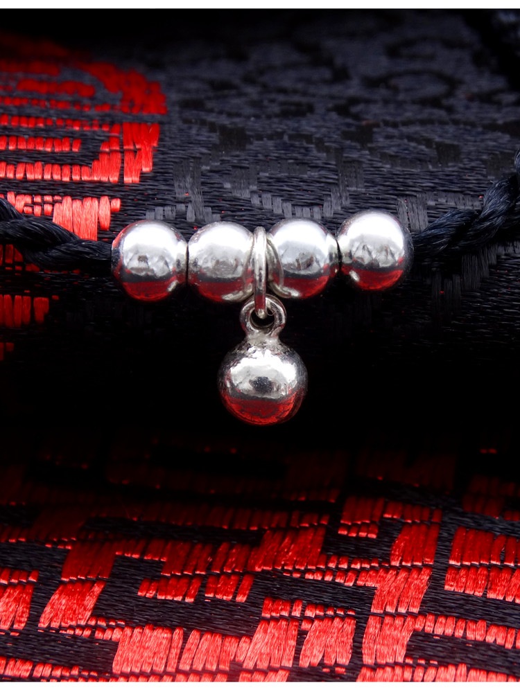 99 sterling bạc vòng chân nữ nữ ác linh đỏ dây sinh viên năm chuyển hạt đôi thiết kế thích hợp chân mỏng vòng chân phong cách tây âu
