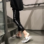 Quần lọt khe nữ 2018 Xuân-Thu Mới Phong cách Harajuku In chữ Wild Thin Casual Nine Foot Quần quần nữ cho người béo