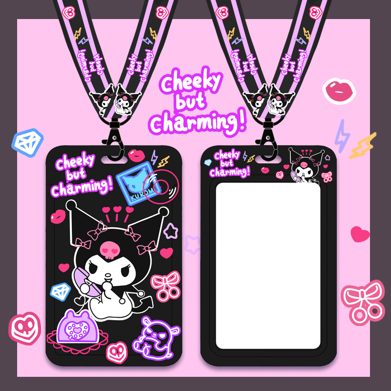 Cartoon student card protective cover access control bus with lanyard keychain creative campus cute meal card kindergarten