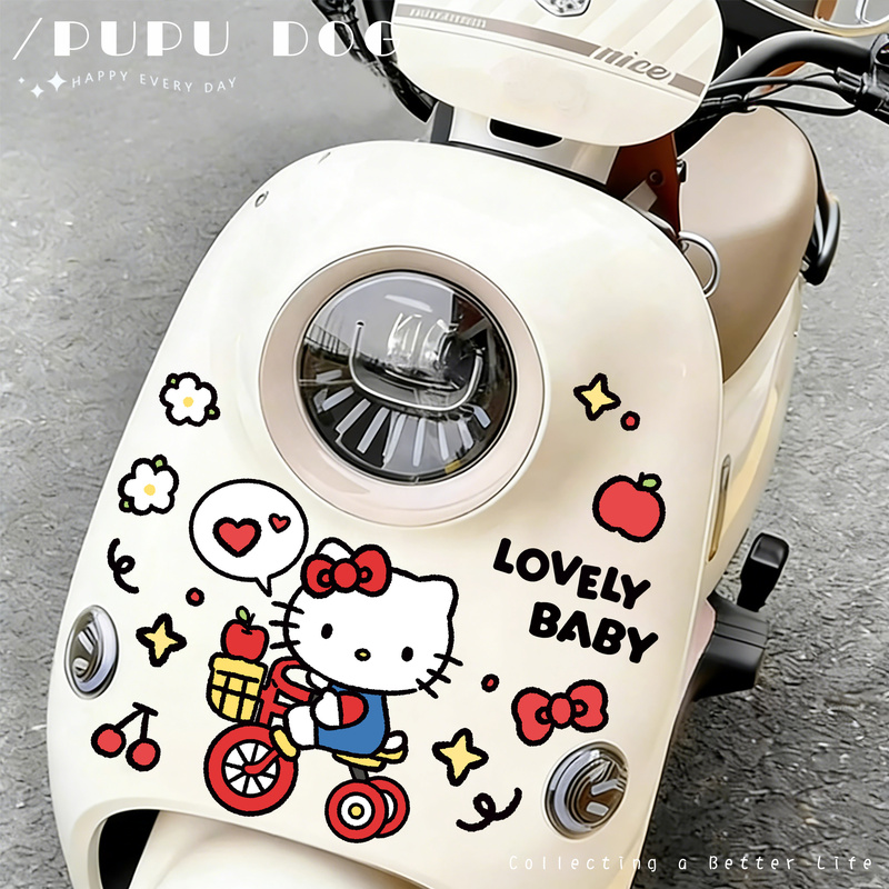 Cartoon Electric Vehicle Stickers, Personalized and Creative Body Decoration Stickers for Motorcycles and Electric Scooters, Scratch Cover, Waterproof and Sunproof