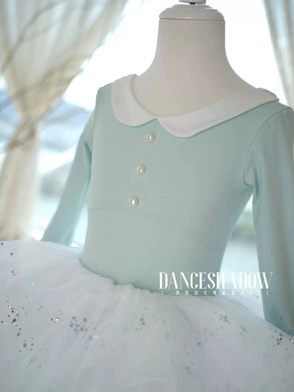 Children's Dance Clothing, Girls' Long-Sleeved One-Piece Practice Outfit, Spliced Ballet Skirt, Chinese Dance Tutu Skirt, Spring Style