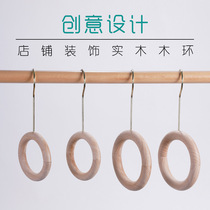 Clothes store special solid wood ring wooden circle creative womens clothing store hanging scarf bag log wooden circle wooden