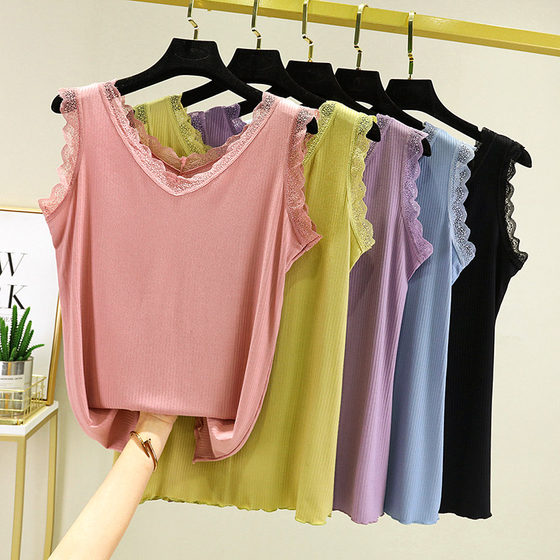 Harness Vest Woman Nehitch Summer Modale Ice Silk Lace Outwear Spring Net Red Tides Beat Bottom 2023 New Product Sleeveless-Taobao