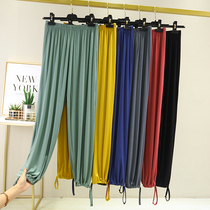 Female Casual Pants Modale New Big Code Sports Pants Slim-proof Mosquito Pants Summer Light Caged Pants Early Fall Kharen Pants