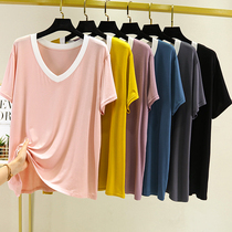 Short sleeve T-shirt Modale 2021 new hit undershirt slim fit big code half sleeves Compassionate Summer Loose Womens Dress