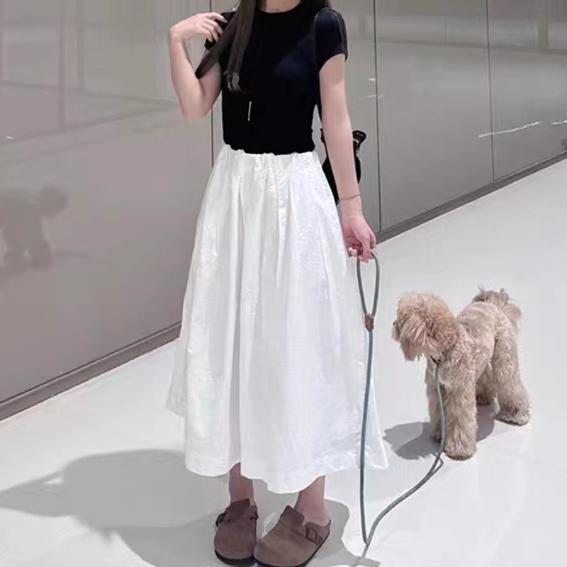 Fashionable White Wide-Leg Pants for Women, Summer, with a Unique Waist Design, Plus Size, Loose Elastic Waist, Cropped Casual Skirt Pants