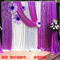 Wedding background gauze new photo studio wedding welcome background photo area sequin welcome sign-in desk background