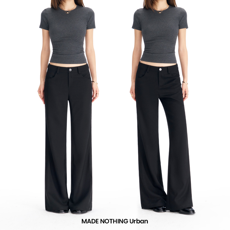 Made Nothing Urban Series Tr06 "Same Style as Mr001" Micro-Flared Mid-Waist Trousers for Women Made Nothing Urban Series Tr06 "Same Style as Mr001" Micro-Flared Mid-Waist Trousers for Women