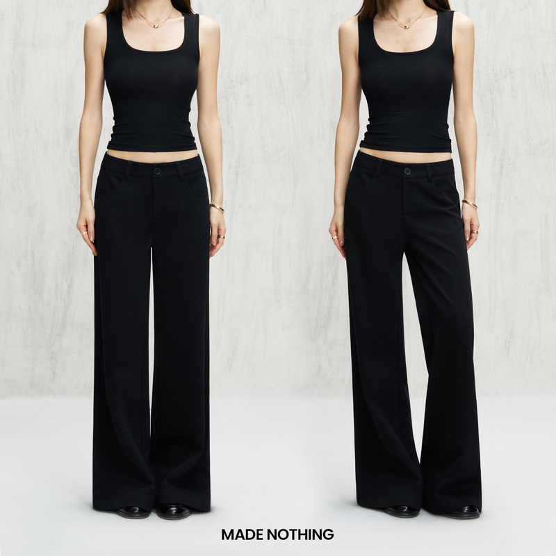 Made Nothing Urban Series Tr12 Lyocell Cotton Blend 015 Straight-Leg Mid-Rise Dress Pants for Women Made Nothing Urban Series Tr12 Lyocell Cotton Blend 015 Straight-Leg Mid-Rise Dress Pants for Women