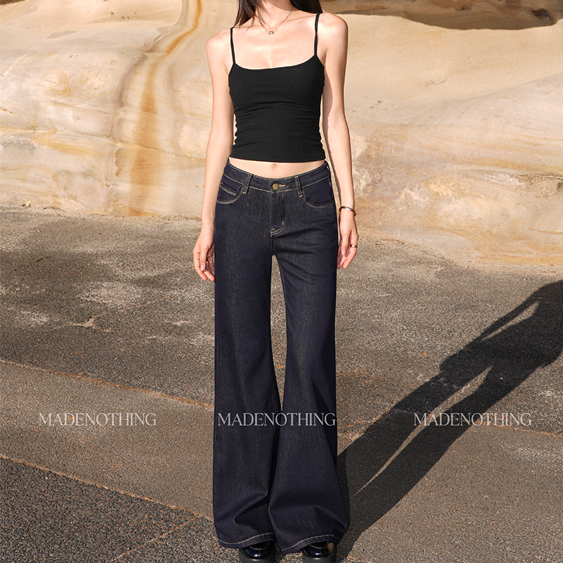 Made Nothing Lyocell Mr025 Classic Denim Original Color Flare Stretch Micro-Flared Jeans for Women