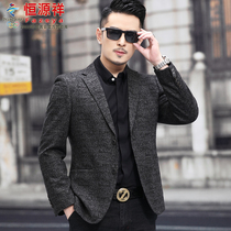 Hengyuan Xiangyang Caiyang Business Leisure Suit Men Korean Slim Suit Middle-aged Mens Coat Top