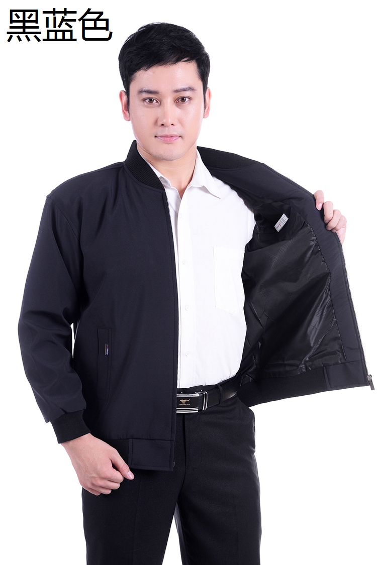 Mùa thu cha mặc áo khoác nam trung niên mùa xuân và mùa thu mỏng nam cổ áo giản dị cổ áo trung niên nam áo bò nam