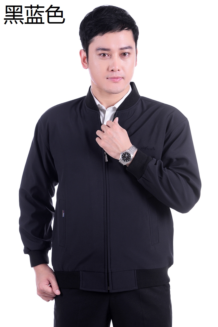 Mùa thu cha mặc áo khoác nam trung niên mùa xuân và mùa thu mỏng nam cổ áo giản dị cổ áo trung niên nam áo bò nam