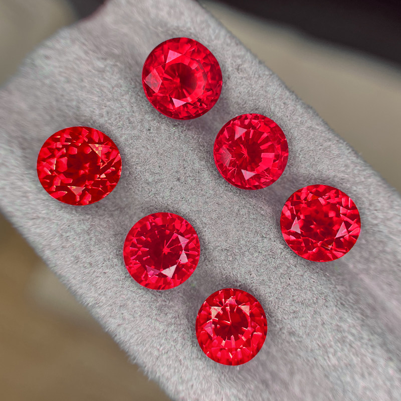 栽培スピネル、ジェダイスピネル、ルースストーン、ラボグロウンマヘンガイラウンドジェムストーンリングペンダント