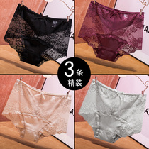 Lace panties Female sense of temptation cotton bottom crotch incognito antibacterial briefs large size fat mm shorts summer thin section