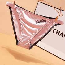 Fashion Briefs Lady Sexy Silk Slip Breathable Triangle Pants Ice Silk Satin Girl Cute Low Waist Bottom Pants Summer Thin