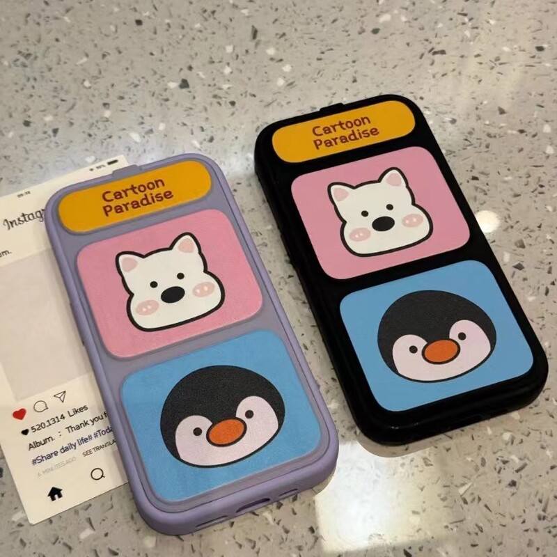 Penguin West Highland Geely Cat Magnetic Flip Cover Suitable for Apple 17Pro Phone Case Iphone16Max12 Phone Case Iphone15Plus Xiaomi14 Huawei Mate80Pura70Ip13