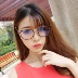 TR90 kính siêu nhẹ khung nam và nữ Phiên bản tiếng Hàn của gương phẳng thủy triều retro không có hộp độ đỏ với cùng một đoạn kính gentle monster Kính