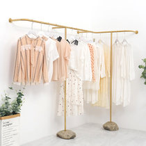 Special display stand for wall wall-mounted clothes hanger clothing shop on floor type stainless steel upper wall wall-mounted clothes rack for womens clothing shelves