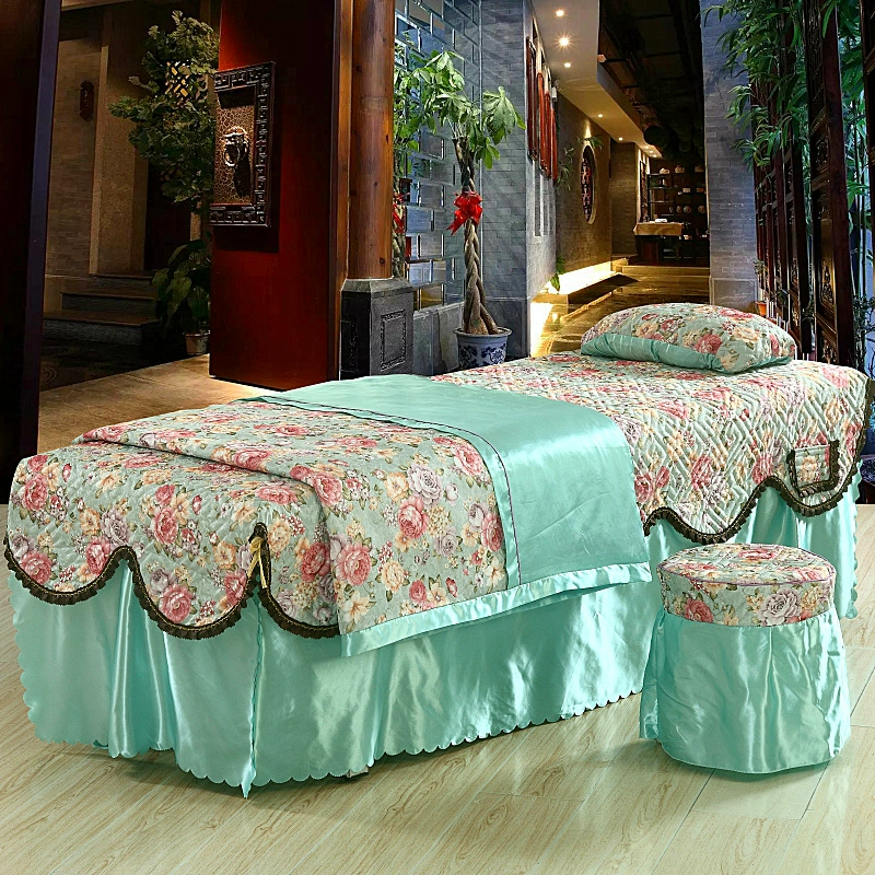 Bao bì giường đẹp bốn mảnh Gói làm đẹp thẩm mỹ giường massage bốn mảnh đặt dày lên Cơ thể vật lý trị liệu chăn mền ga bọc giường spa