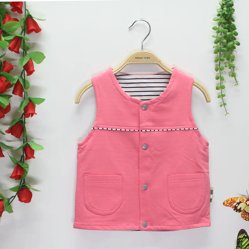 Mùa xuân và mùa thu 2018 phần mỏng nam và nữ áo vest trẻ em áo vest hai lớp áo vest cotton trẻ em quần áo đi chơi giữ ấm - Áo ghi lê