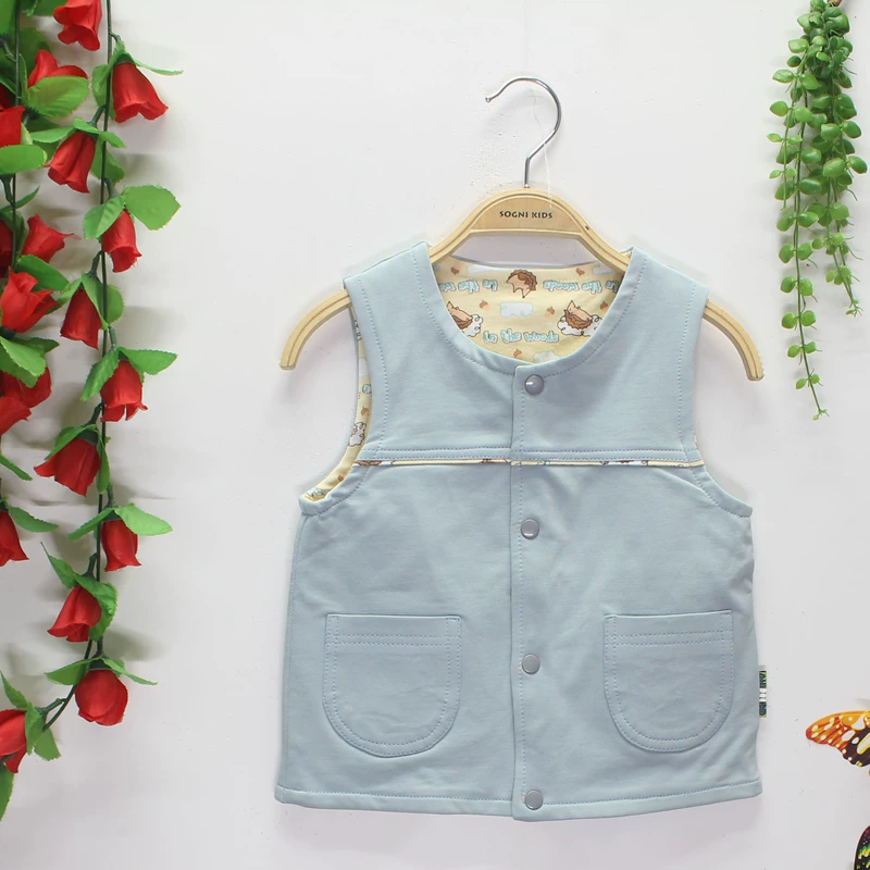 Mùa xuân và mùa thu 2018 phần mỏng nam và nữ áo vest trẻ em áo vest hai lớp áo vest cotton trẻ em quần áo đi chơi giữ ấm - Áo ghi lê