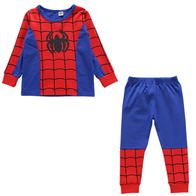 Children's pajamas boys Spider-Man home clothes autumn clothes long johns winter fleece boys warm bottoming underwear set