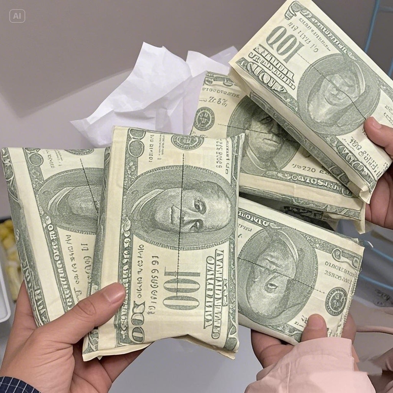 Creative Toilet Paper, Funny and Entertaining Tissue Paper, Dollar Bill Toilet Paper, Funny Money Toilet Paper