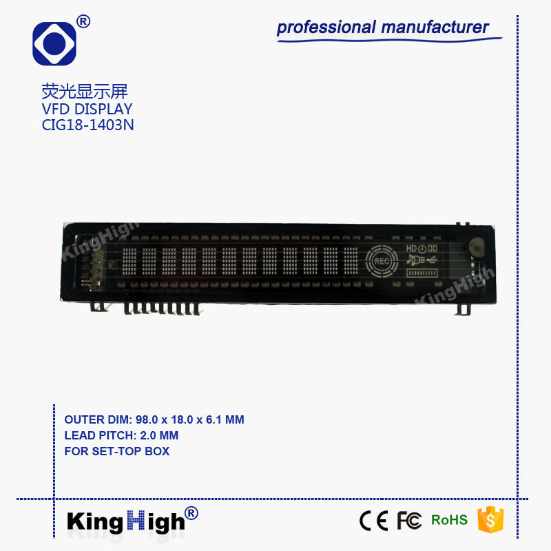 VFD display CIG18-1403N DVB STB display set-top box alternative 14SS03HA1