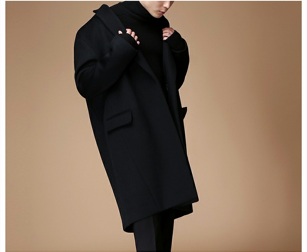 2019 mùa thu và mùa đông áo khoác cashmere mới cho nam dài phần len lỏng kích thước lớn áo thủy triều Hàn Quốc áo gió giản dị áo da lộn nam