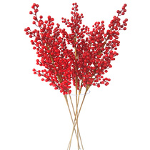 Simulation of single-branch 21-head red fruit can be customized red wild fruit berry furniture decoration project to take a single Fortune fruit potted